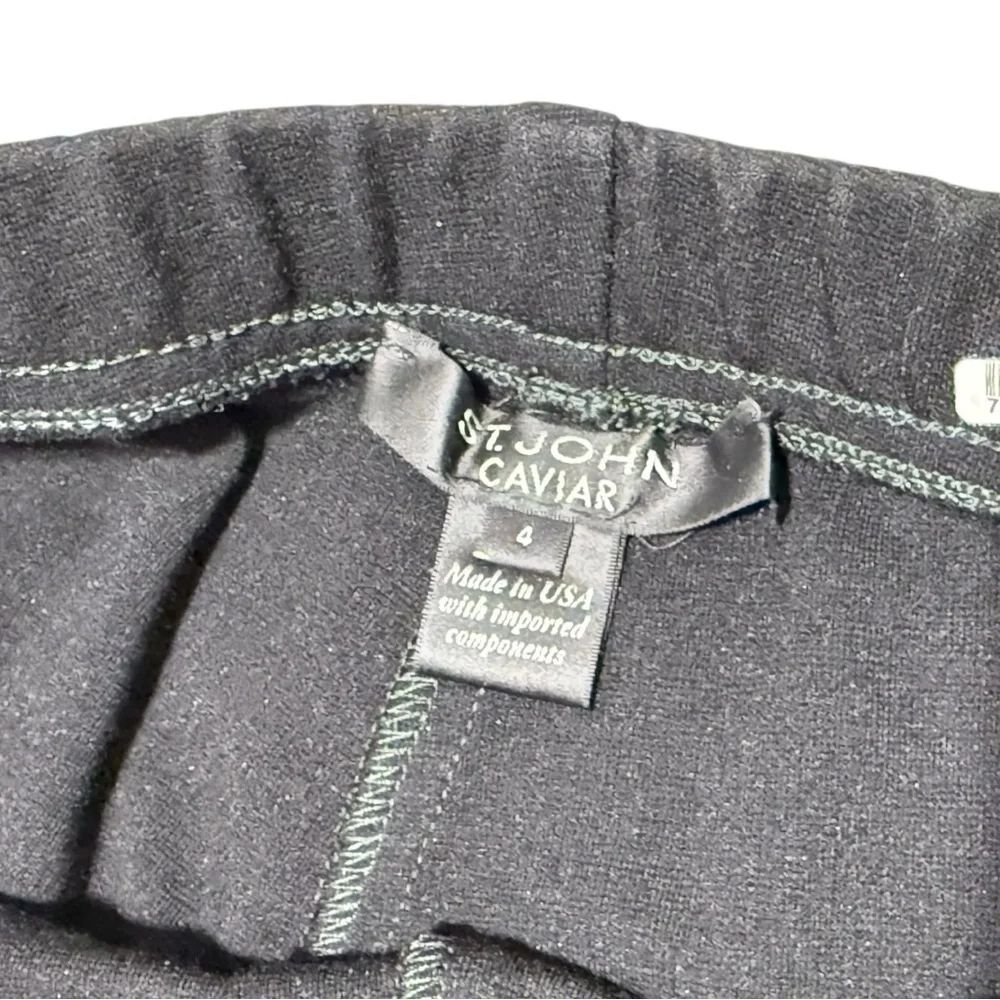 St. John Caviar High Rise Stretchy Casual Pants Leggings Size 4‎
